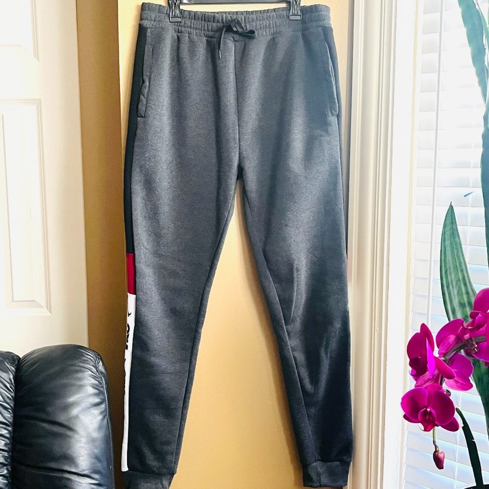 TKO Technical Knockout Joggers Men's Pants winter Dark Grey Black White size XL - Picture 2 of 12